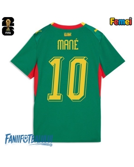 Senegal Sadio Mane #10 Echipament de Fotbal Replică Mondial 2026 Femei Deplasare
